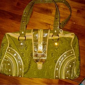 Rocawear Olive Green Shoulder Bag with Gold Accents